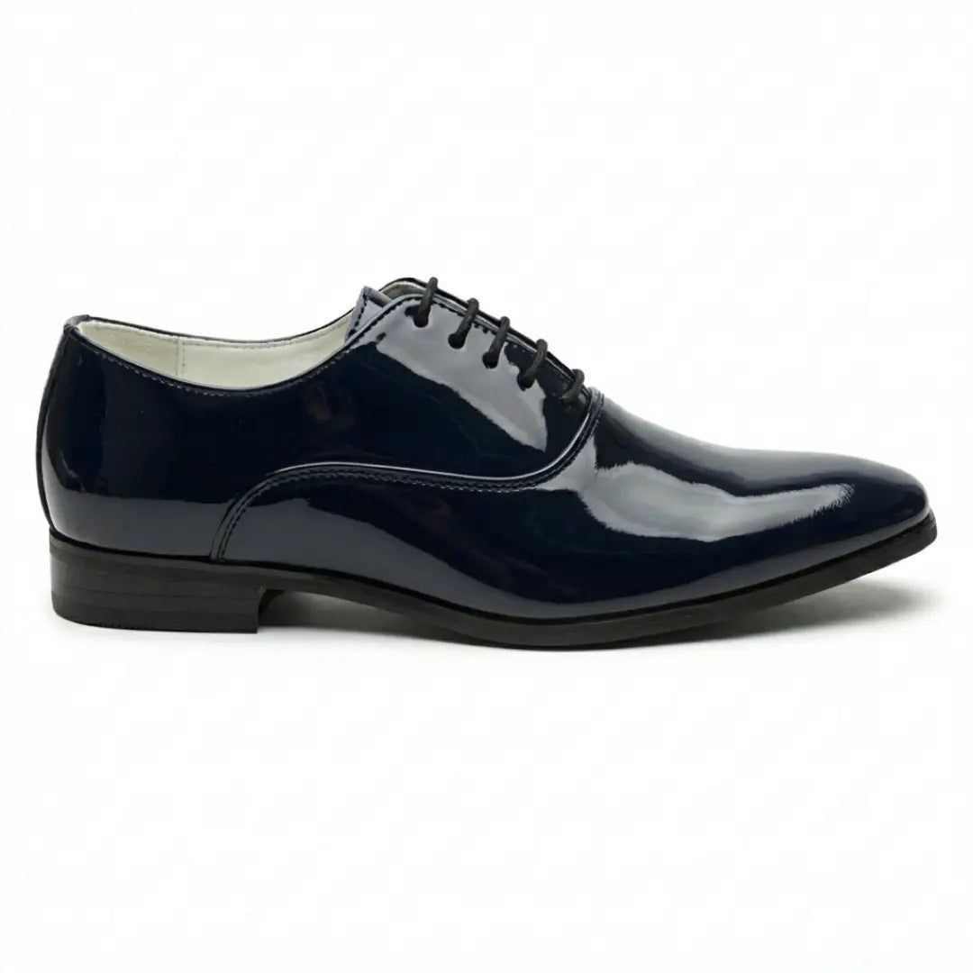 Scarpe Oxford da uomo eleganti in similpelle verniciata