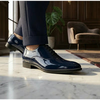Scarpe Oxford da uomo eleganti in similpelle verniciata