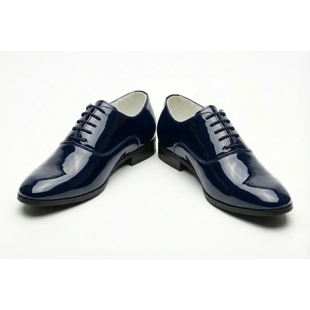 Scarpe Oxford da uomo eleganti in similpelle verniciata