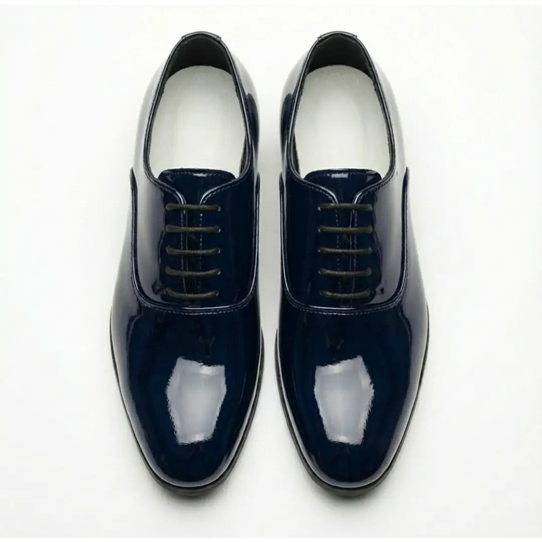 Scarpe Oxford da uomo eleganti in similpelle verniciata