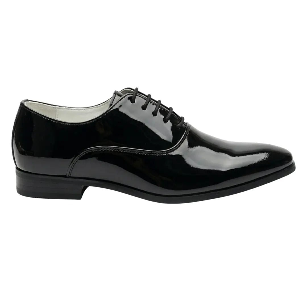 Scarpe Oxford da uomo eleganti in similpelle verniciata