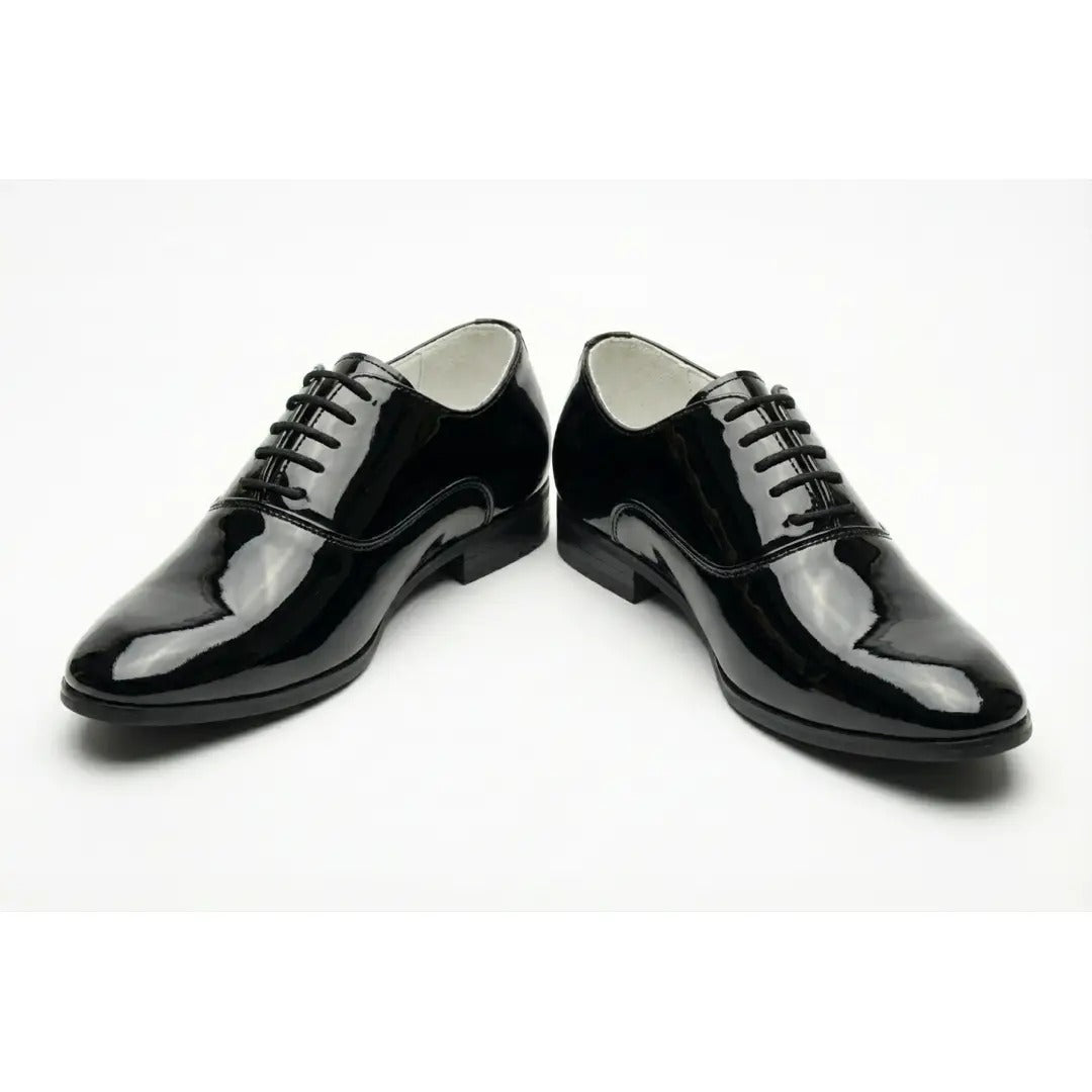 Scarpe Oxford da uomo eleganti in similpelle verniciata
