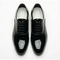 Scarpe Oxford da uomo eleganti in similpelle verniciata