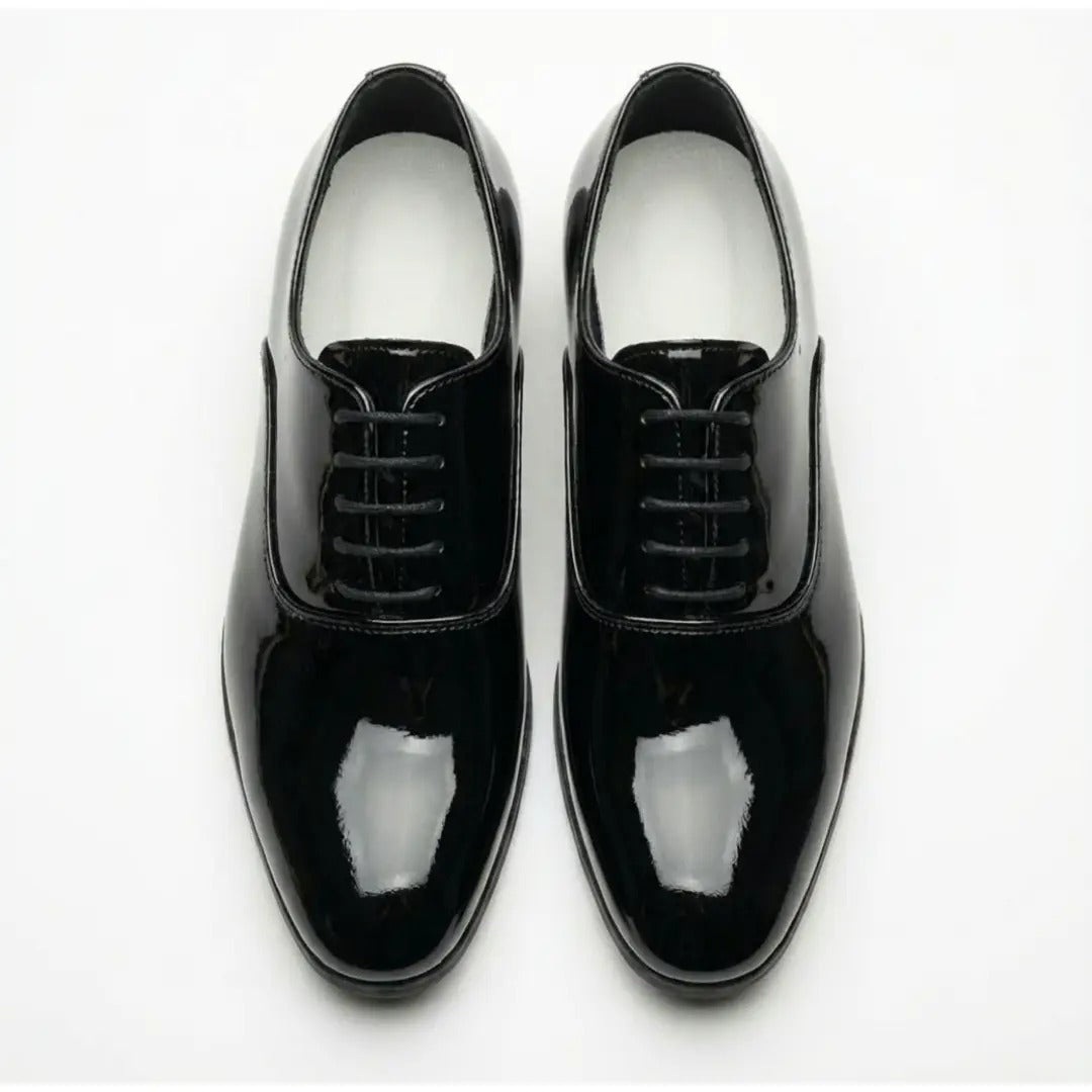 Scarpe Oxford da uomo eleganti in similpelle verniciata