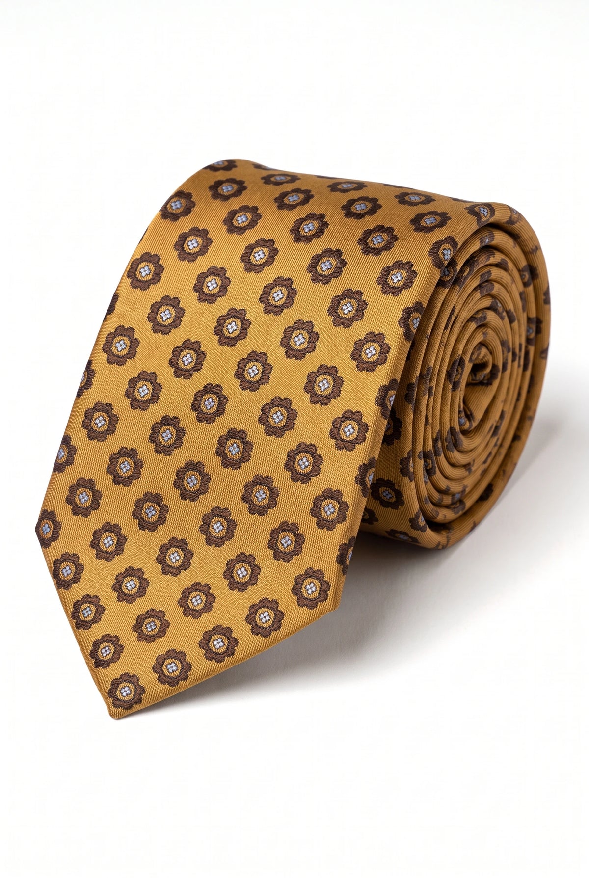 Cravatta da uomo con motivo paisley dorato