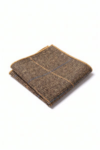Fazzoletto da taschino da uomo in misto lana tweed color oro