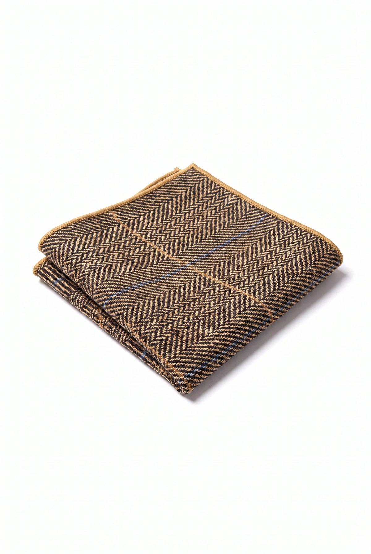 Fazzoletto da taschino da uomo in misto lana tweed color oro