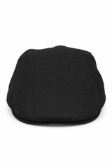 Berretto piatto da uomo Grandad Baker, nero, 8 pannelli, in tweed, vintage, classico, elegante, casual, anni '20