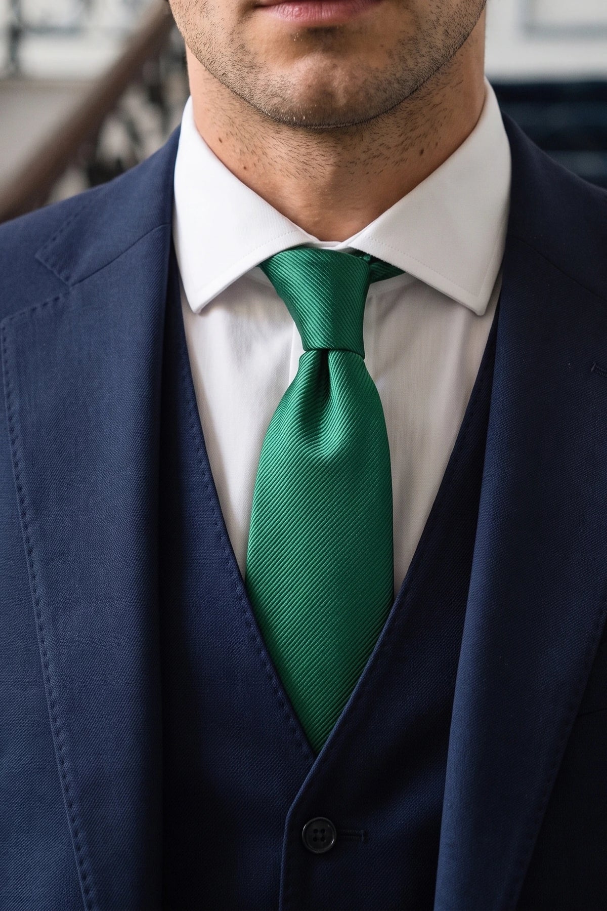Cravatta da uomo verde slim 6 cm