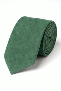 Cravatta da uomo verde con finitura scamosciata