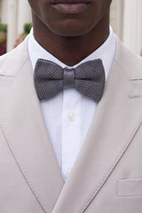 Papillon da uomo grigio in maglia