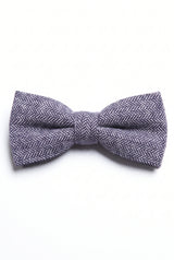 Papillon da uomo in misto lana tweed grigio