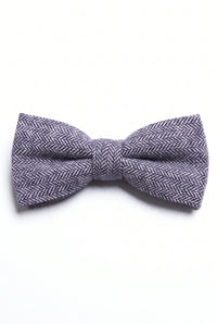Papillon da uomo in misto lana tweed grigio