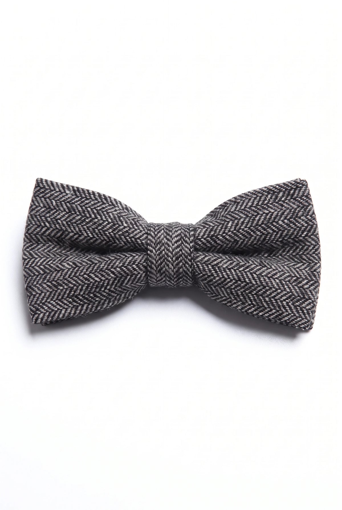 Papillon da uomo in misto lana tweed grigio