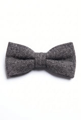 Papillon da uomo in misto lana tweed grigio