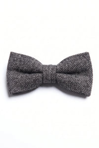 Papillon da uomo in misto lana tweed grigio
