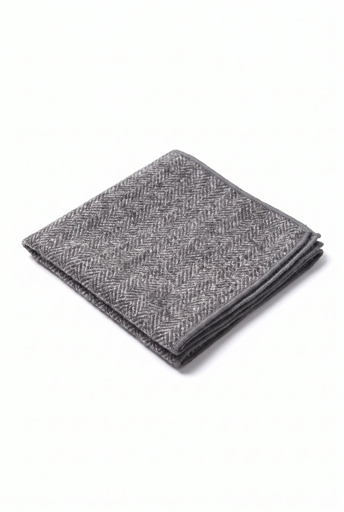 Fazzoletto da taschino da uomo in misto lana tweed grigio