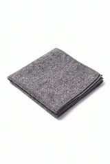 Fazzoletto da taschino da uomo in misto lana tweed grigio