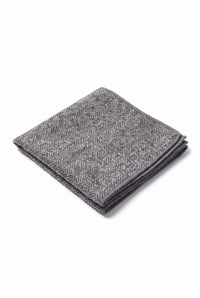 Fazzoletto da taschino da uomo in misto lana tweed grigio