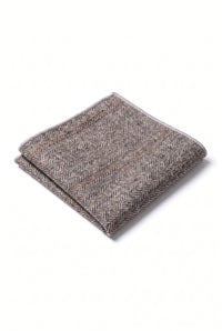 Fazzoletto da taschino da uomo in misto lana tweed grigio