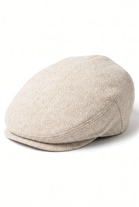 Cappello classico da uomo beige con visiera piatta