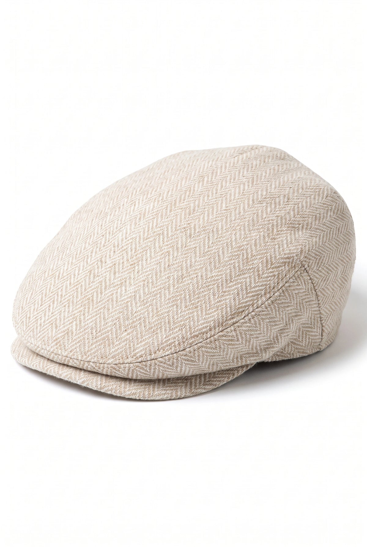 Cappello classico da uomo beige con visiera piatta