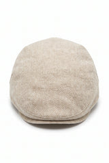 Cappello classico da uomo beige con visiera piatta