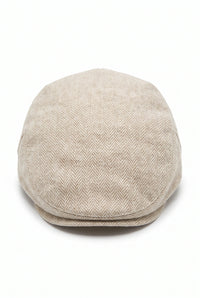 Cappello classico da uomo beige con visiera piatta