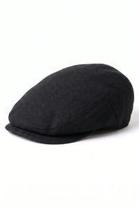 Berretto piatto classico da uomo nero
