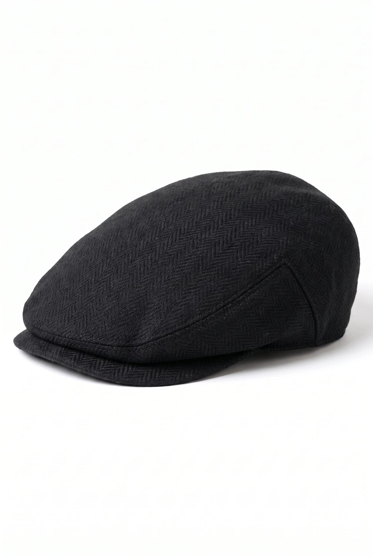 Berretto piatto classico da uomo nero