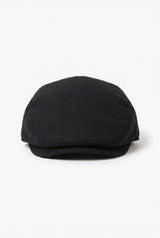 Berretto piatto classico da uomo nero