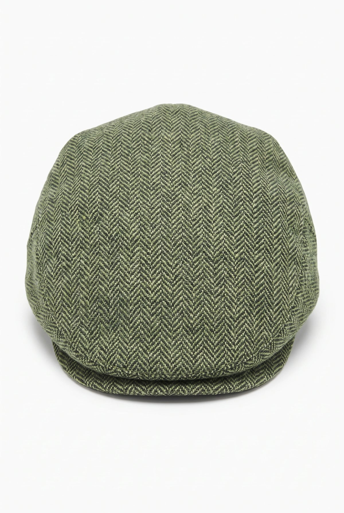 Cappello piatto da uomo in misto lana verde