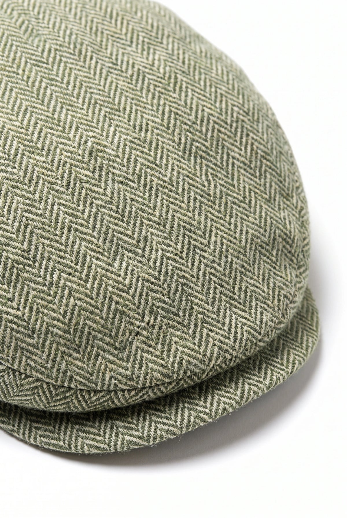 Cappello piatto da uomo in misto lana verde