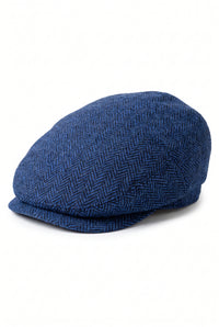 Berretto piatto classico da uomo blu navy