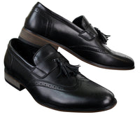 Mens Leather Slip On Tassle Brogues Driving Shoes Loafers Classic Vintage Retro
