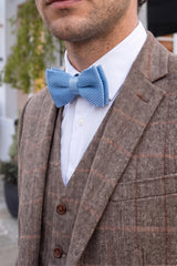 Papillon da uomo in maglia azzurra