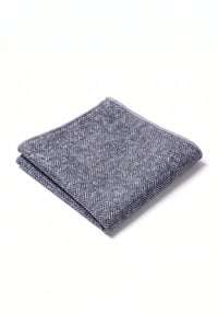 Fazzoletto da taschino da uomo in misto lana tweed azzurro chiaro