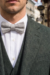 Papillon da uomo in tweed grigio chiaro