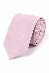 Cravatta da uomo rosa chiaro con finitura scamosciata