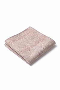 Fazzoletto da taschino da uomo in misto lana tweed rosa chiaro
