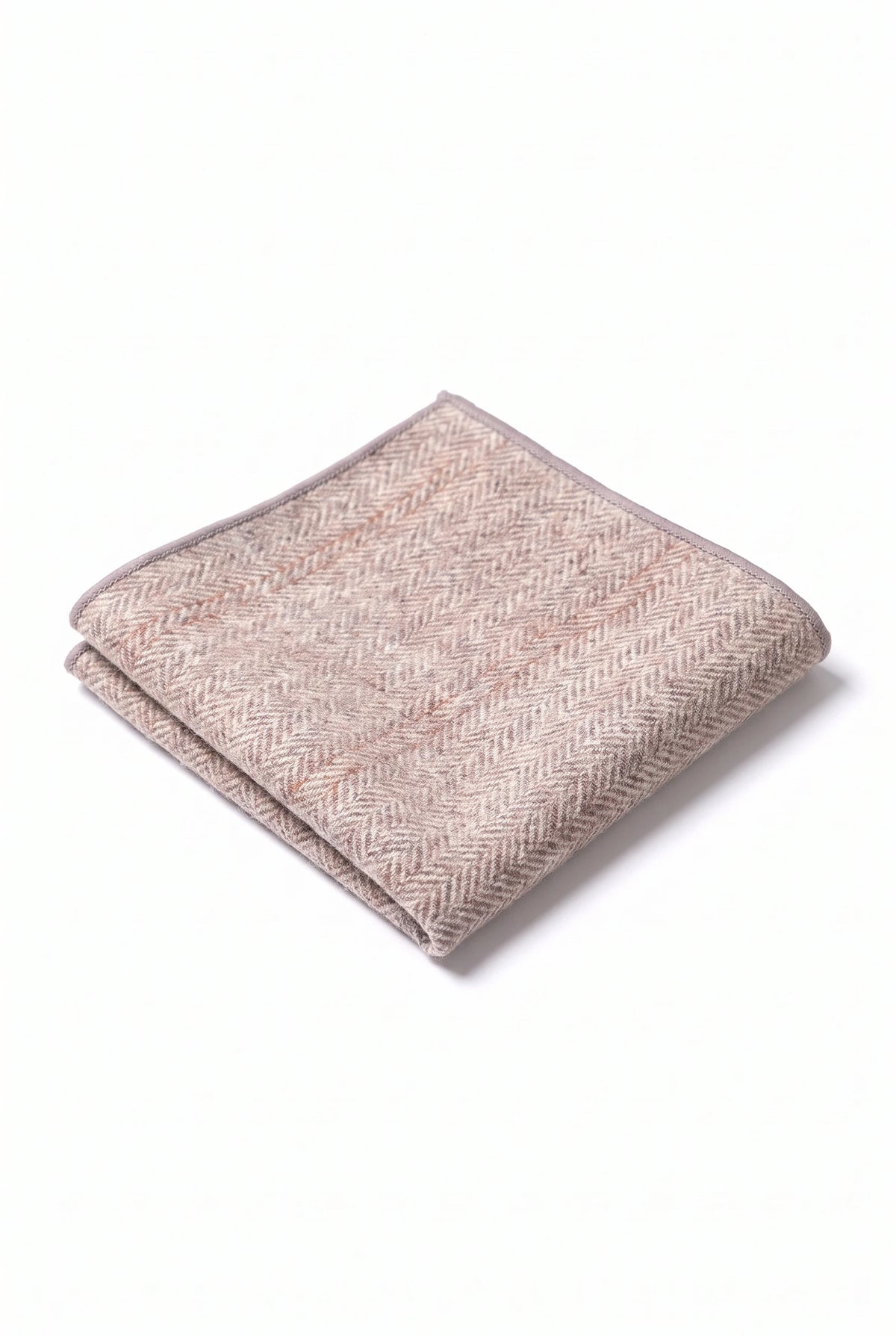 Fazzoletto da taschino da uomo in misto lana tweed rosa chiaro