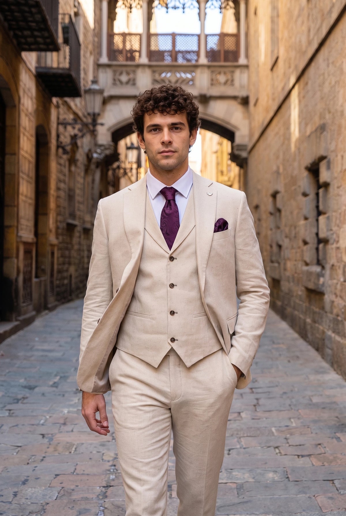 Set regalo con cravatta da uomo con motivo paisley lilla
