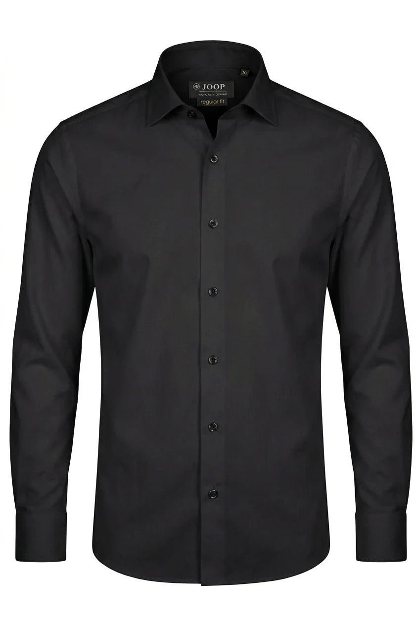 Camicia elegante da uomo a maniche lunghe con bottoni - Nera