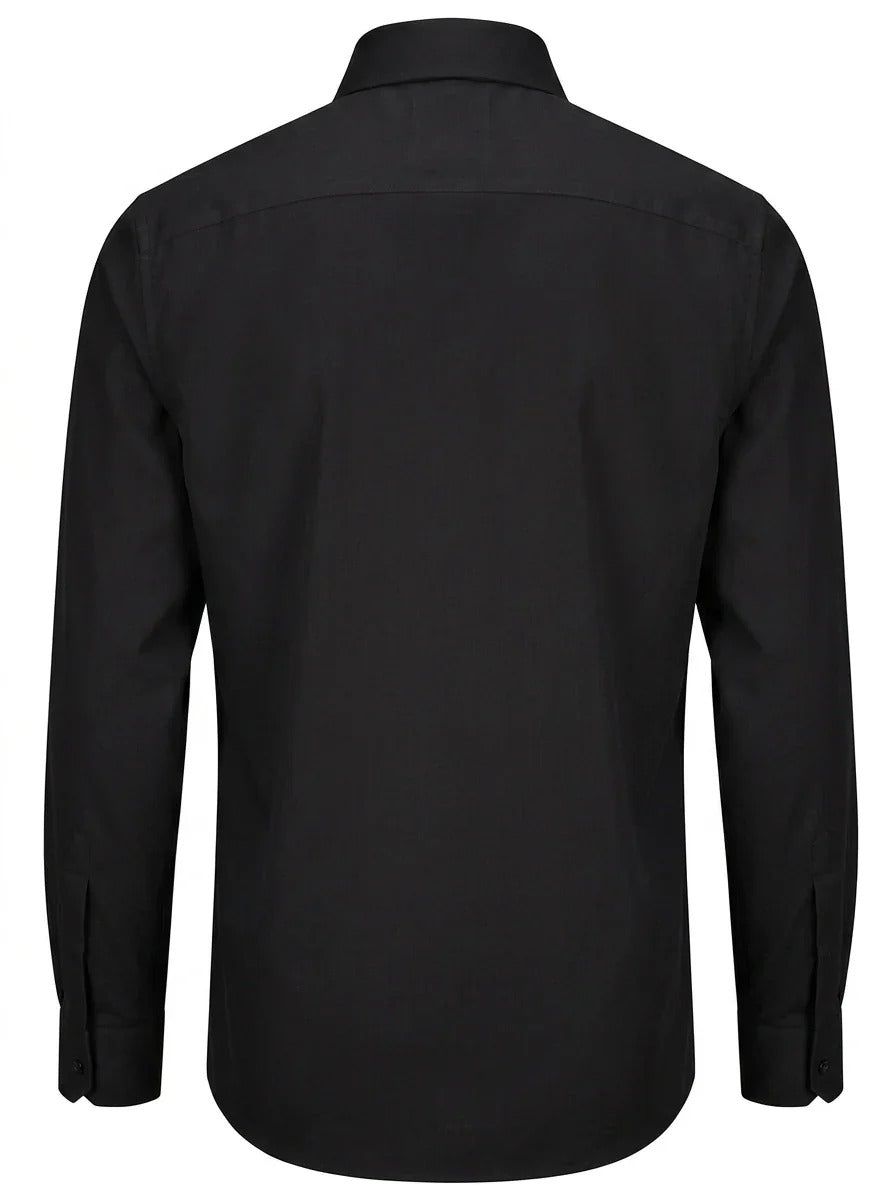 Camicia elegante da uomo a maniche lunghe con bottoni - Nera