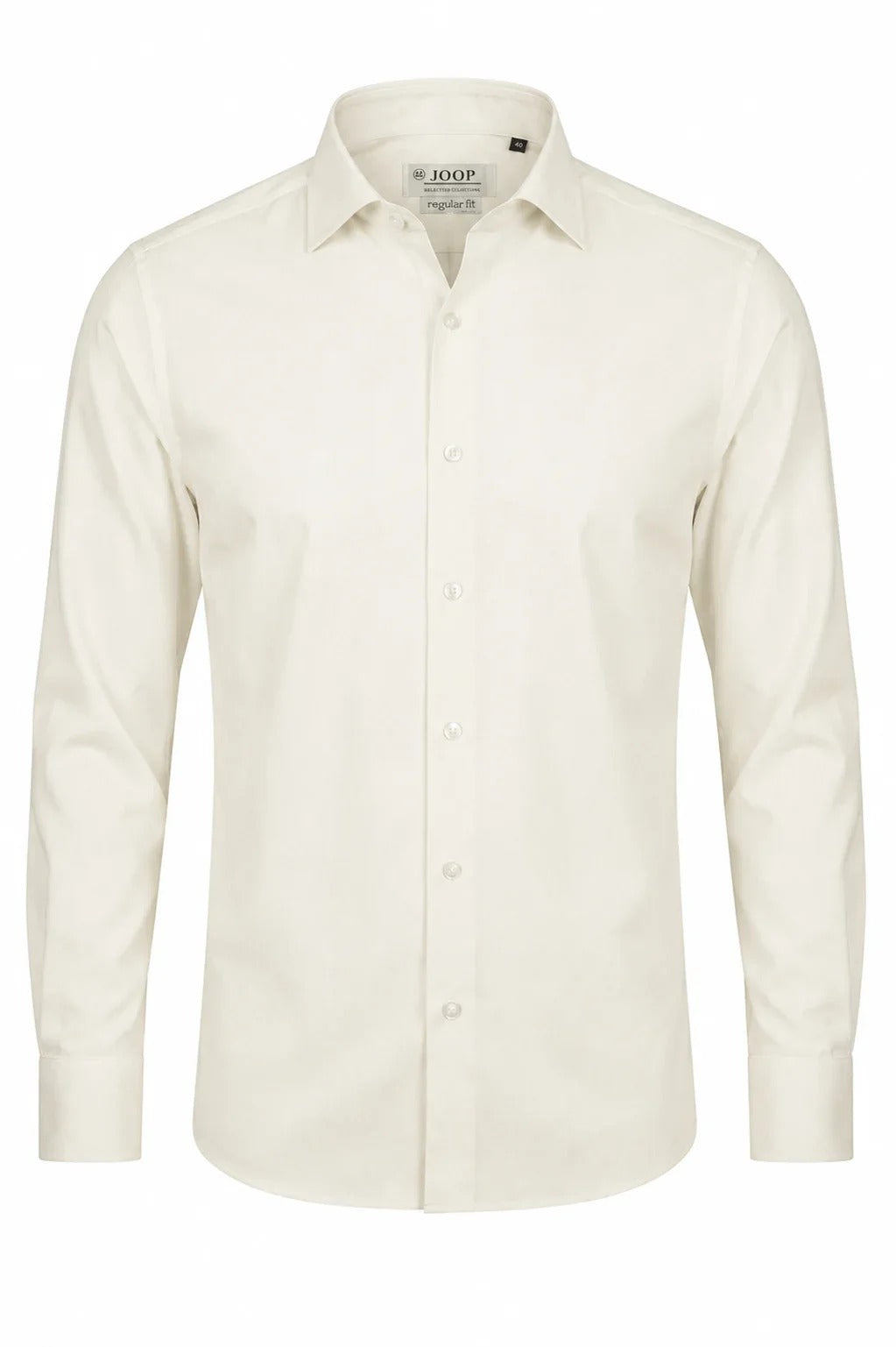 Camicia elegante da uomo a maniche lunghe con bottoni - Crema