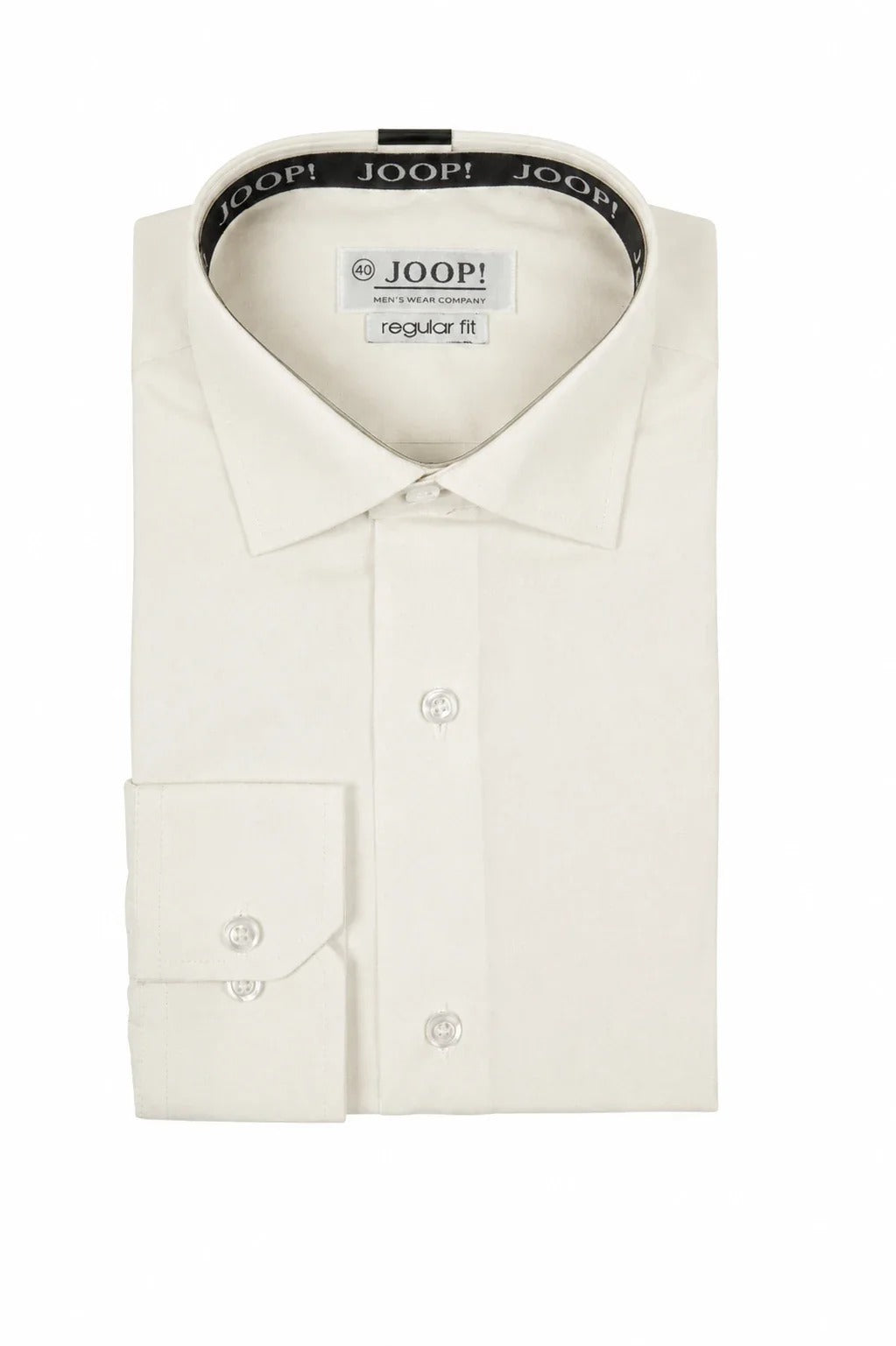 Camicia elegante da uomo a maniche lunghe con bottoni - Crema