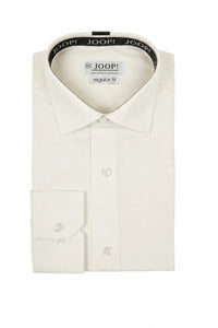 Camicia elegante da uomo a maniche lunghe con bottoni - Crema