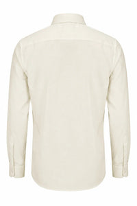 Camicia elegante da uomo a maniche lunghe con bottoni - Crema