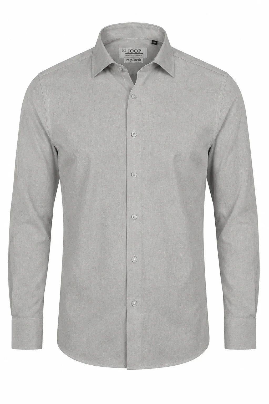 Camicia elegante da uomo a maniche lunghe con bottoni - grigia