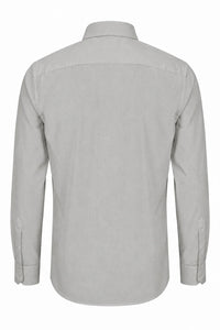 Camicia elegante da uomo a maniche lunghe con bottoni - grigia